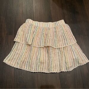 Gap Girls Metallic Multi Color Stripe Skort Size XL